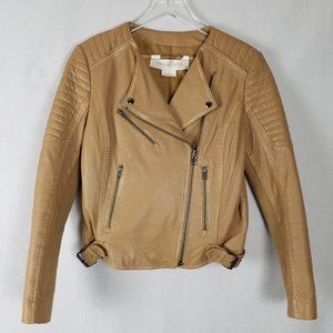 Treasure & Bond Tan Moto Jacket Soft Leather Small